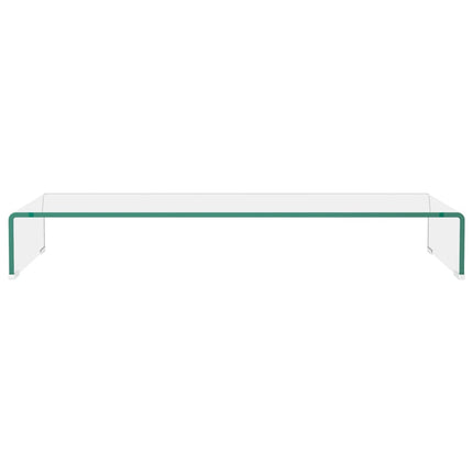 TV-stander/monitorstand klart glas 90x30x13 cm