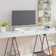 TV-stander/monitorstand klart glas 90x30x13 cm