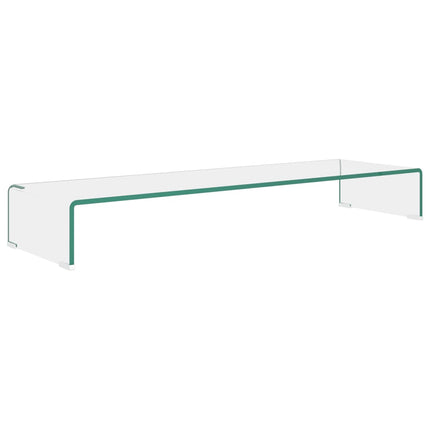 TV-stander/monitorstand klart glas 100x30x13 cm