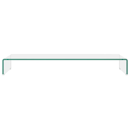 TV-stander/monitorstand klart glas 100x30x13 cm
