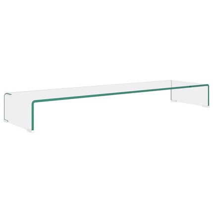 TV-stander/monitorstand klart glas 110x30x13 cm