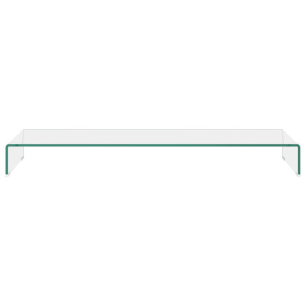 TV-stander/monitorstand klart glas 120x30x13 cm