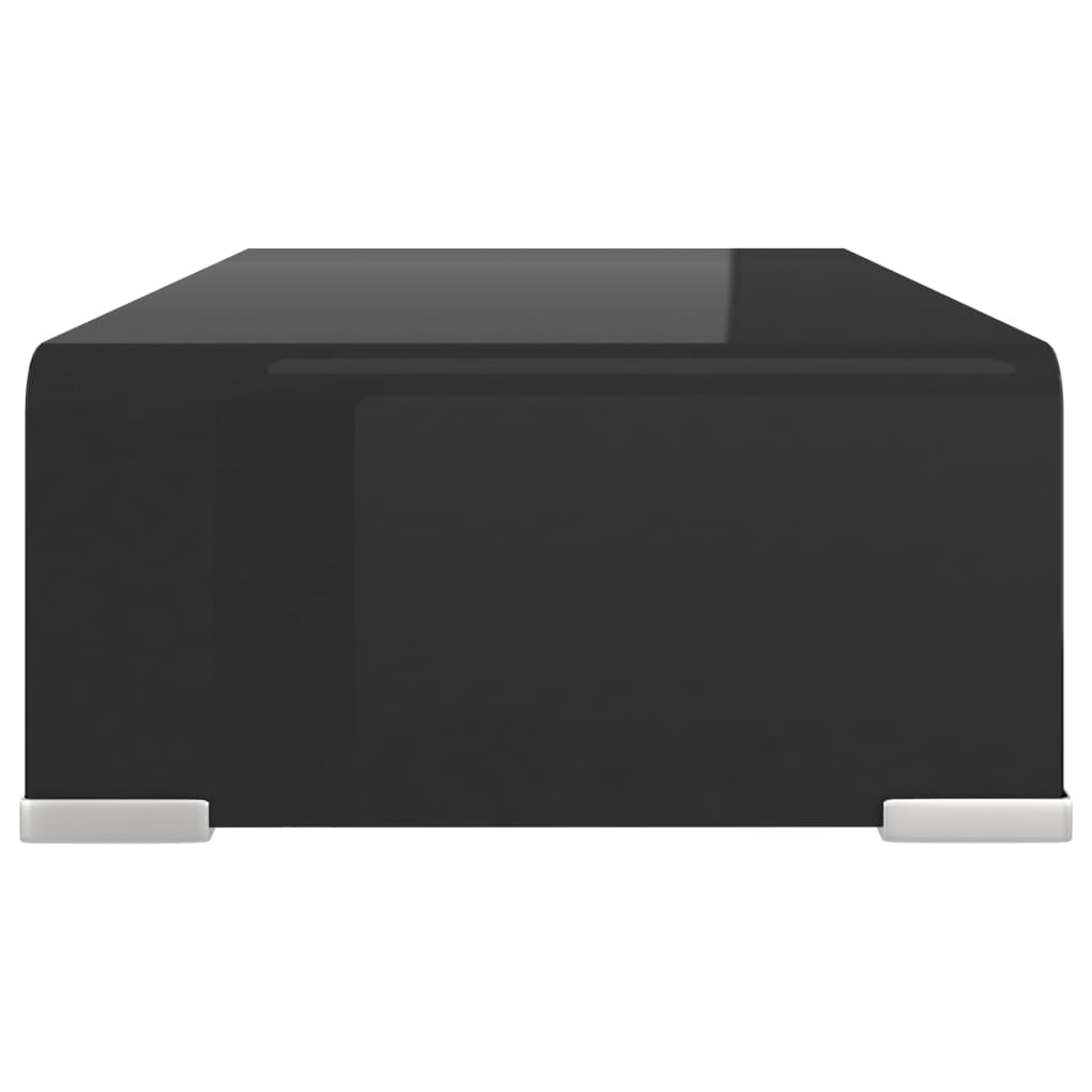 TV-stander/monitorstand sort glas 40x25x11 cm