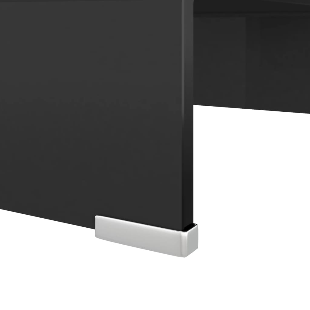 TV-stander/monitorstand sort glas 40x25x11 cm