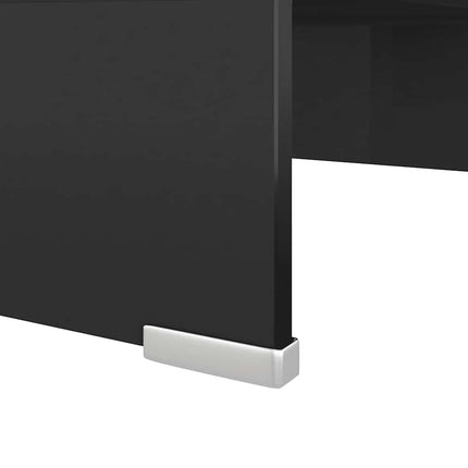 TV-stander/monitorstand sort glas 40x25x11 cm