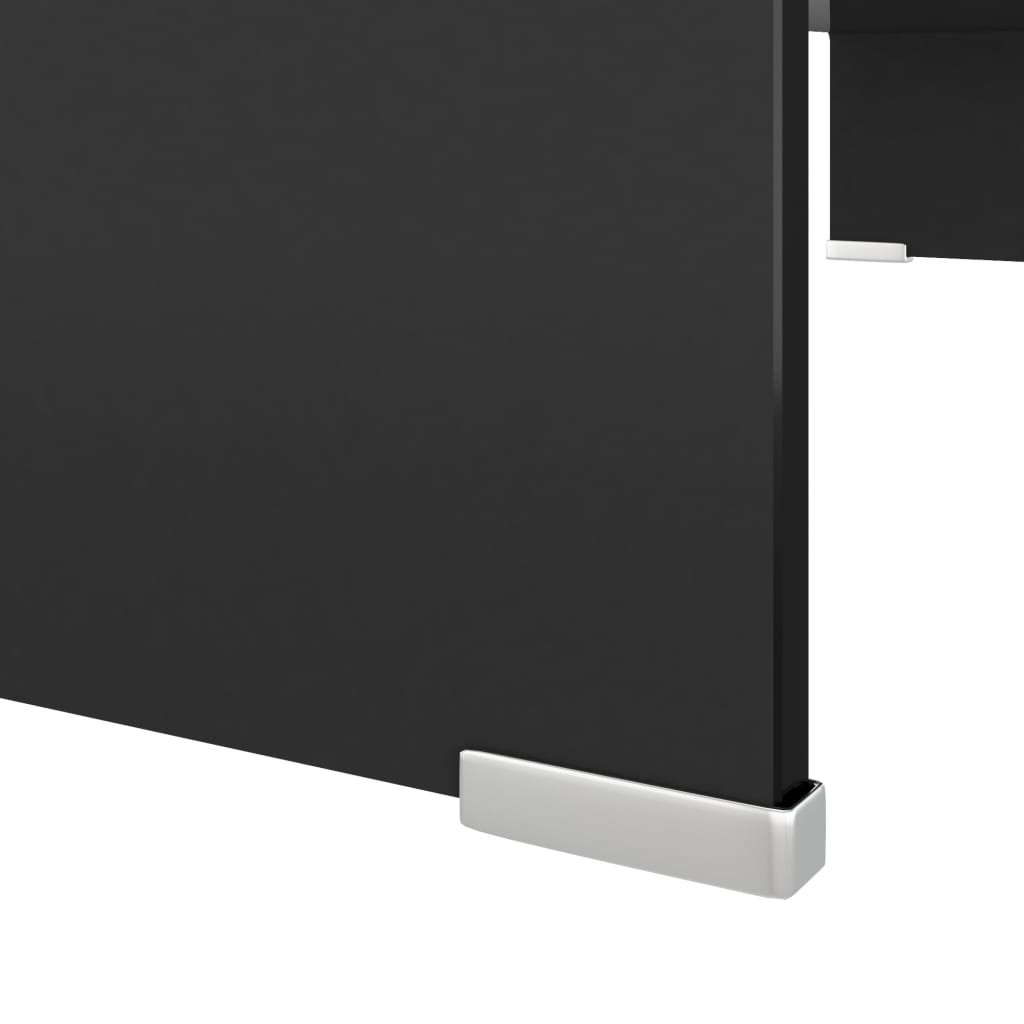 TV-stander/monitorstand sort glas 80x30x13 cm