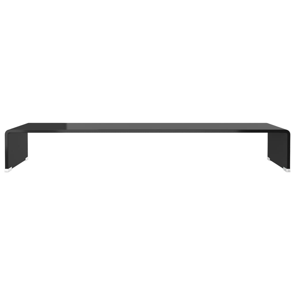 TV-stander/monitorstand sort glas 90x30x13 cm