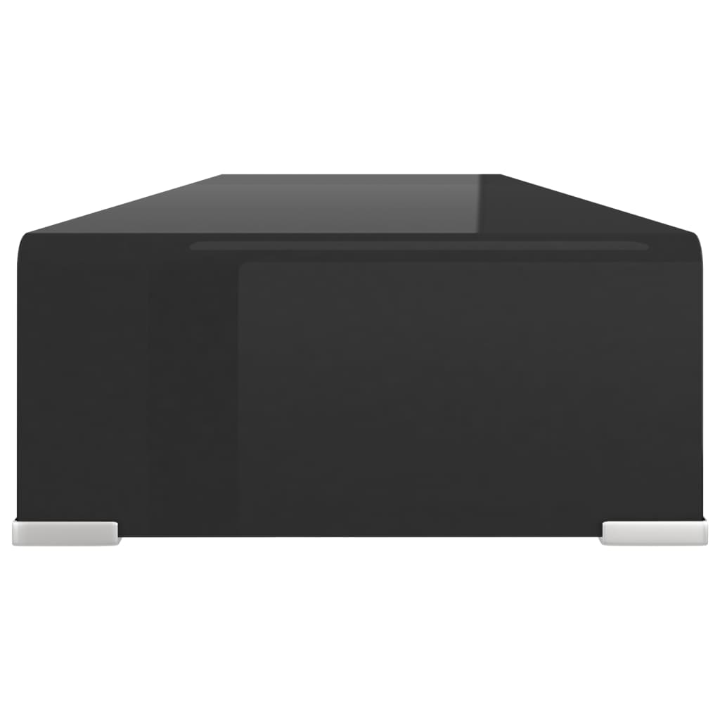 TV-stander/monitorstand sort glas 90x30x13 cm