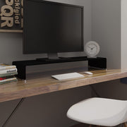 TV-stander/monitorstand sort glas 100x30x13 cm