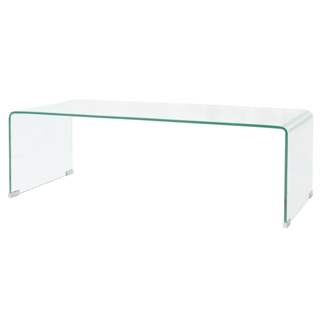 sofabord 98x45x30 cm hærdet glas transparent