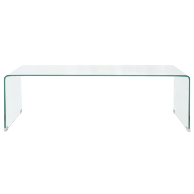 sofabord 98x45x30 cm hærdet glas transparent