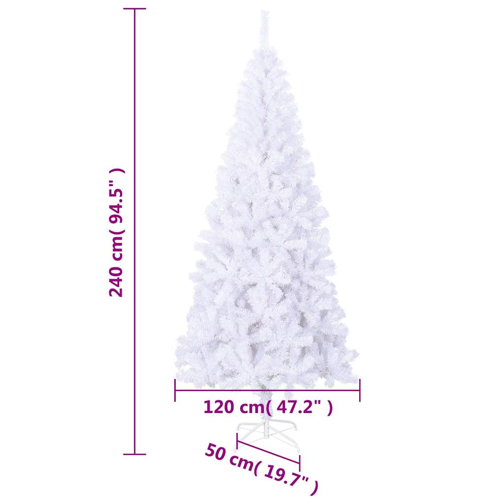 kunstigt juletræ L 240 cm hvid