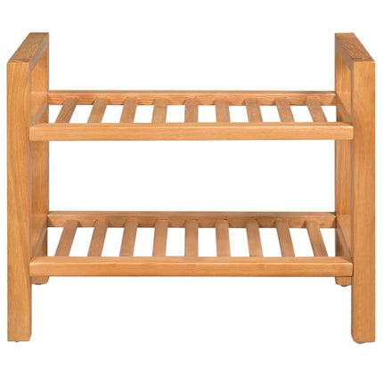 skostativ med 2 hylder 49,5x27x40 cm massivt egetræ
