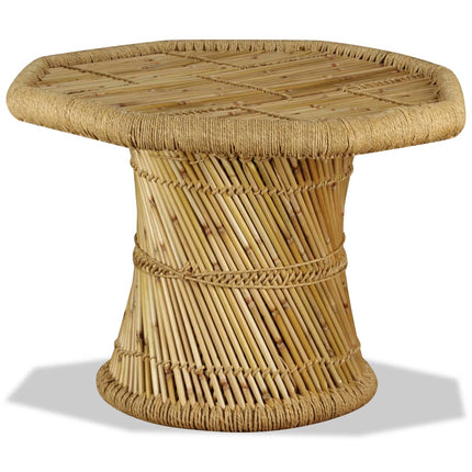 sofabord 60x60x45 cm ottekantet bambus
