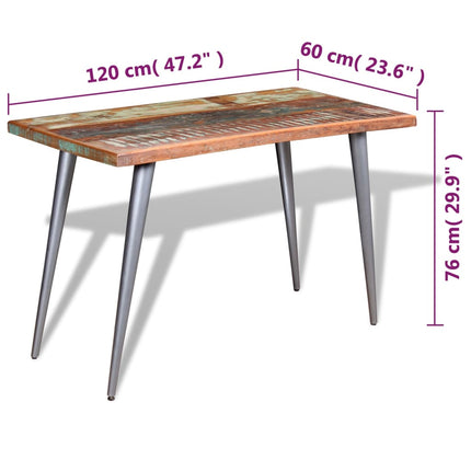 spisebord 120x60x76 cm massivt genbrugstræ