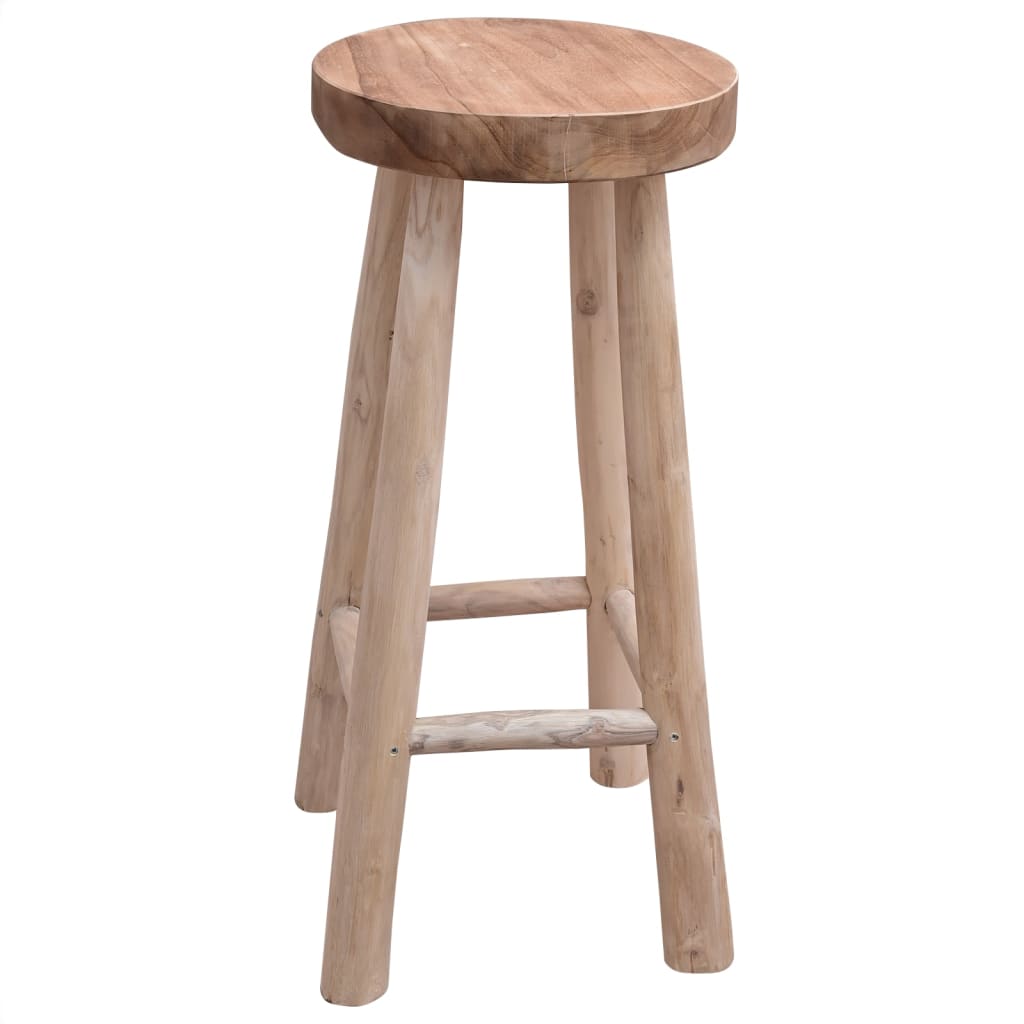 Barstol i massivt teaktræ - brun, 76 cm