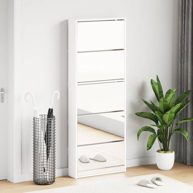 skoskab 5 rum 63x17x169,5 cm spejlhvid