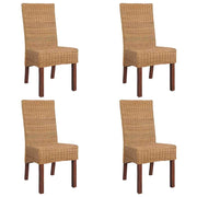 spisebordsstole 4 stk. naturlig rattan brun