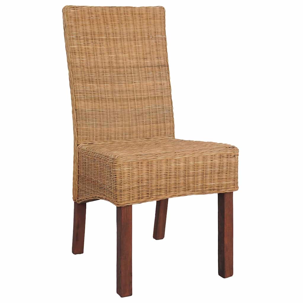 spisebordsstole 6 stk. naturligt rattan brun