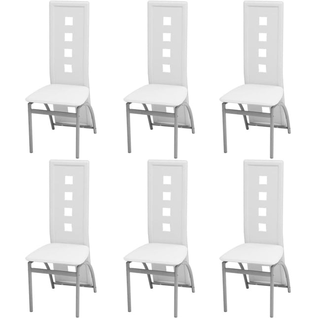 spisebordsstole 6 stk. kunstlæder hvid