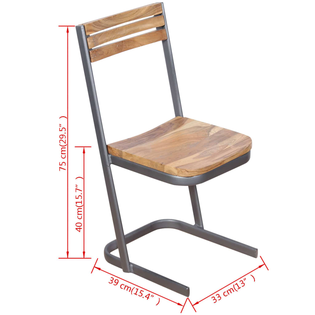 spisebordsstole 6 stk. massivt teaktræ
