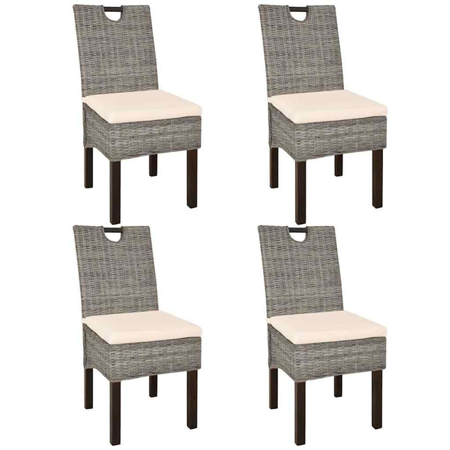 spisebordsstole 4 stk. Kubu-rattan mangotræ
