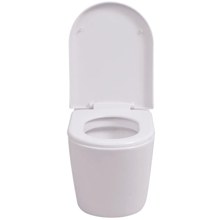væghængt toilet med skjult cisterne keramik hvid