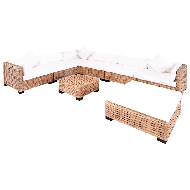 sofasæt 27 dele naturlig rattan