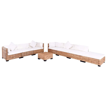 sofasæt 27 dele naturlig rattan