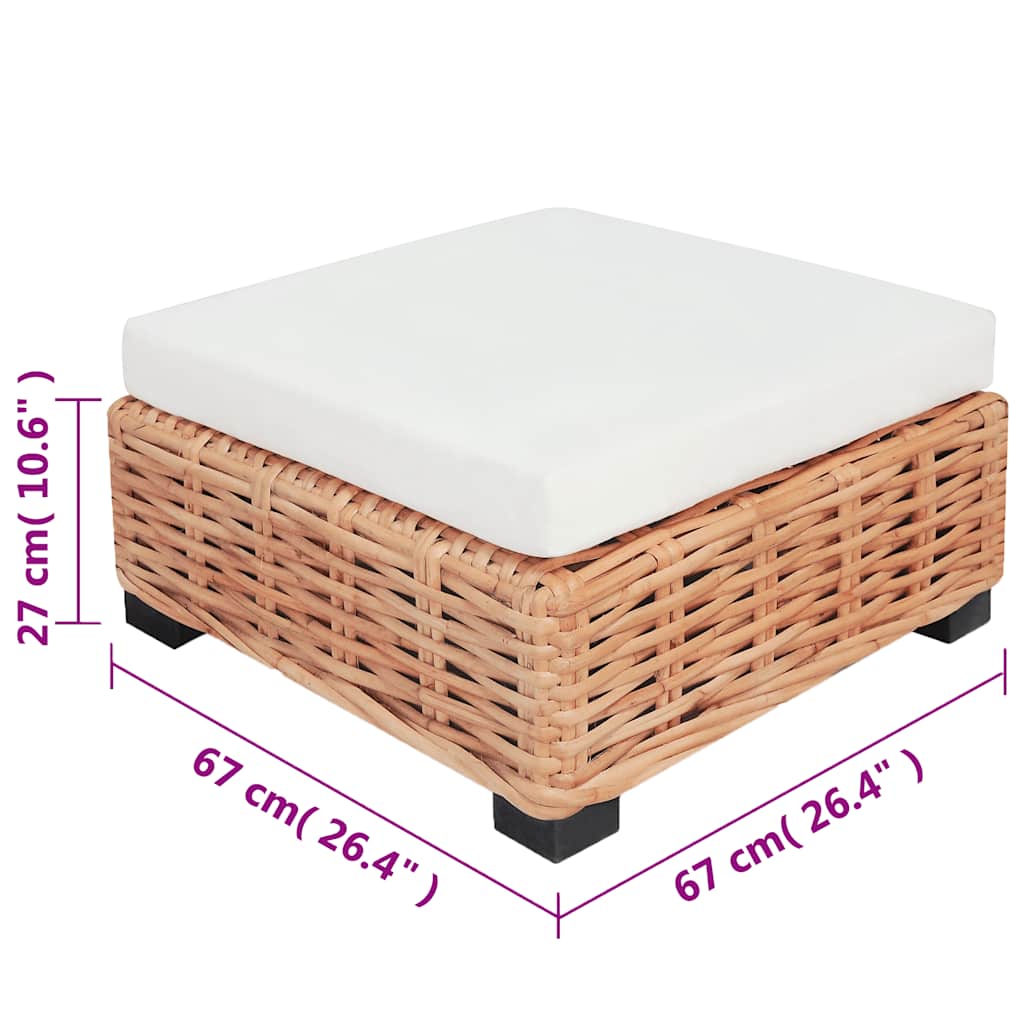 sofasæt 27 dele naturlig rattan