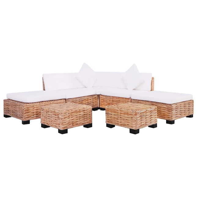 sofasæt 18 dele naturlig rattan