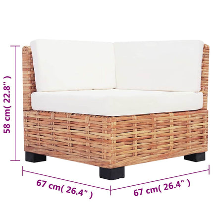 sofasæt 18 dele naturlig rattan