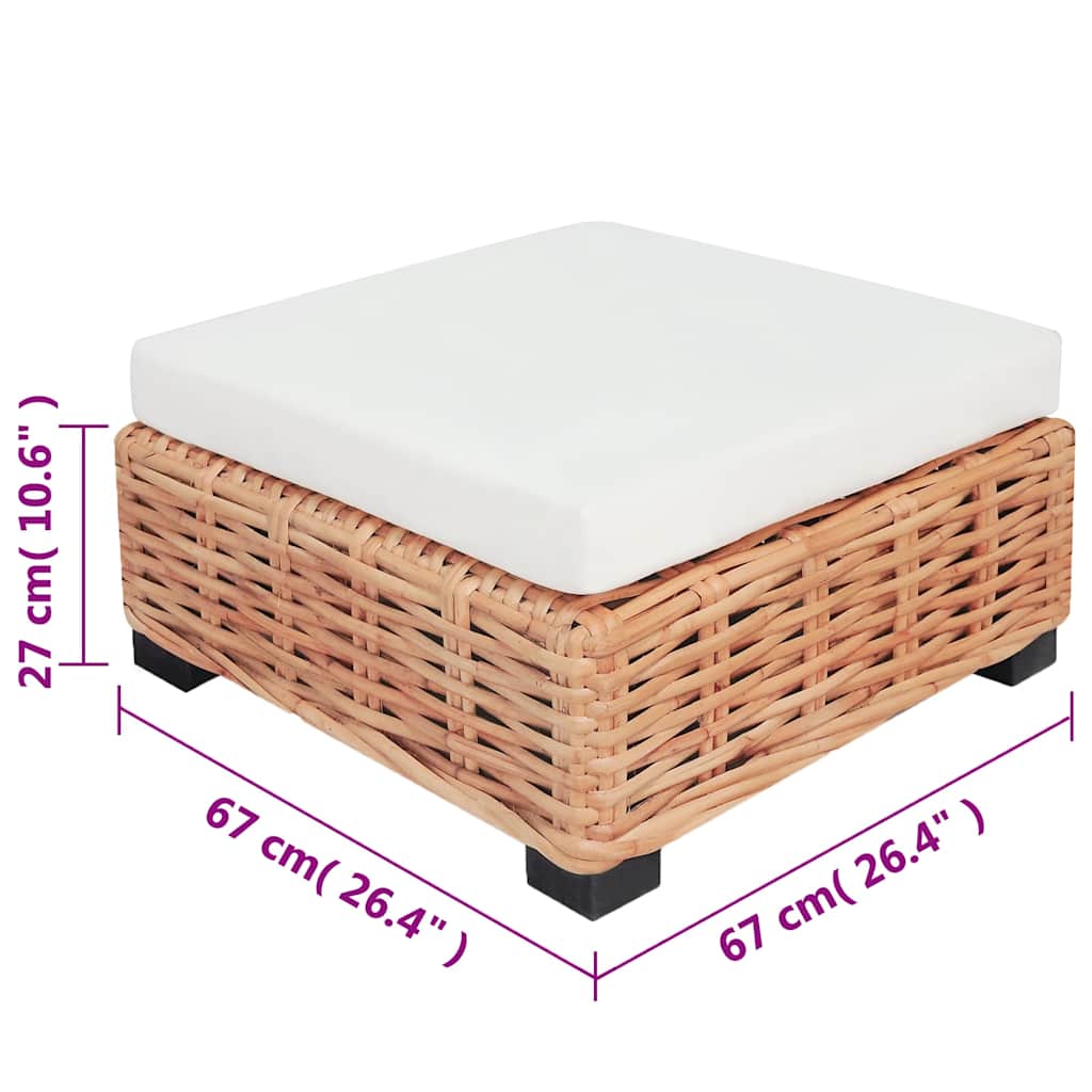 sofasæt 16 dele naturlig rattan