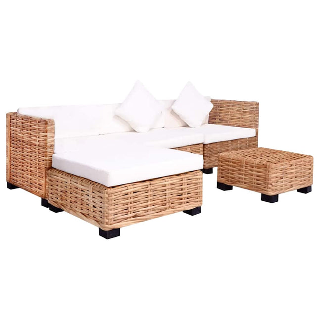 sofasæt 14 dele naturlig rattan