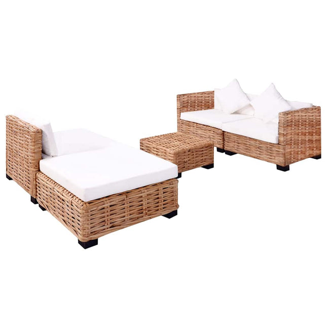 sofasæt 14 dele naturlig rattan