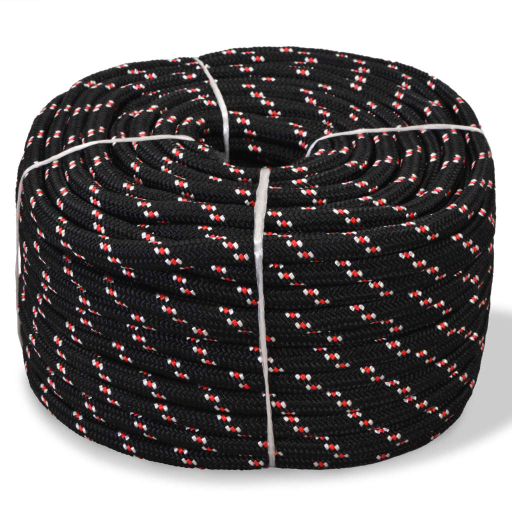 marinereb i polypropylen 8 mm 100 m sort