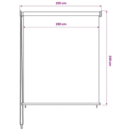udendørs rullegardin 225 (B) x 230 (H) cm beige