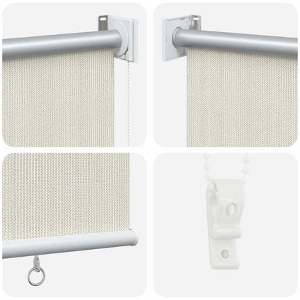 udendørs rullegardin 185 (B) x 140 (H) cm cremefarvet