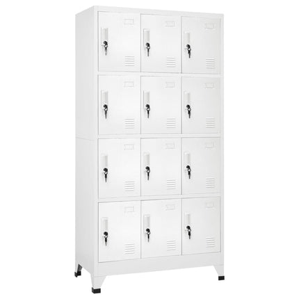 lockerskab med 12 rum 90x45x180 cm