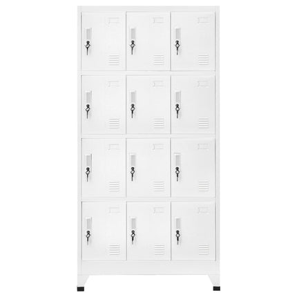 lockerskab med 12 rum 90x45x180 cm