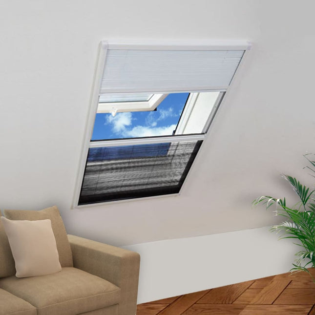 plisseret insektnet til vinduer aluminium 80 x 100 cm med afskygning