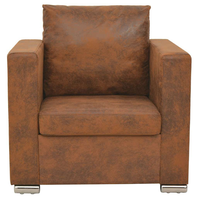 lænestol brun 82x73x82 cm kunstlæder