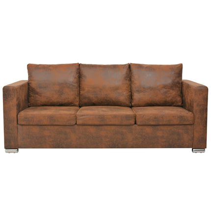 3-personers sofa 191 x 73 x 82 cm kunstigt ruskindslæder