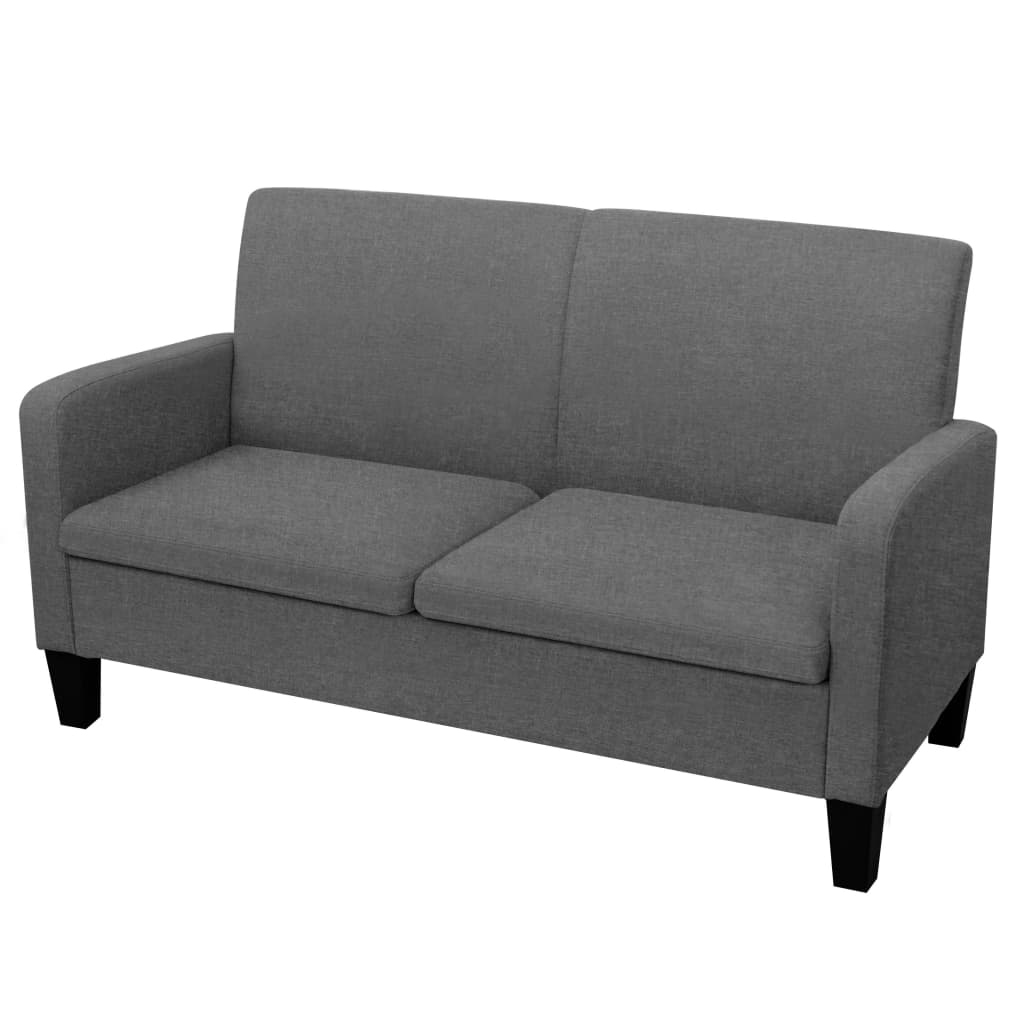 2-personers sofa 135 x 65 x 76 cm mørkegrå billede