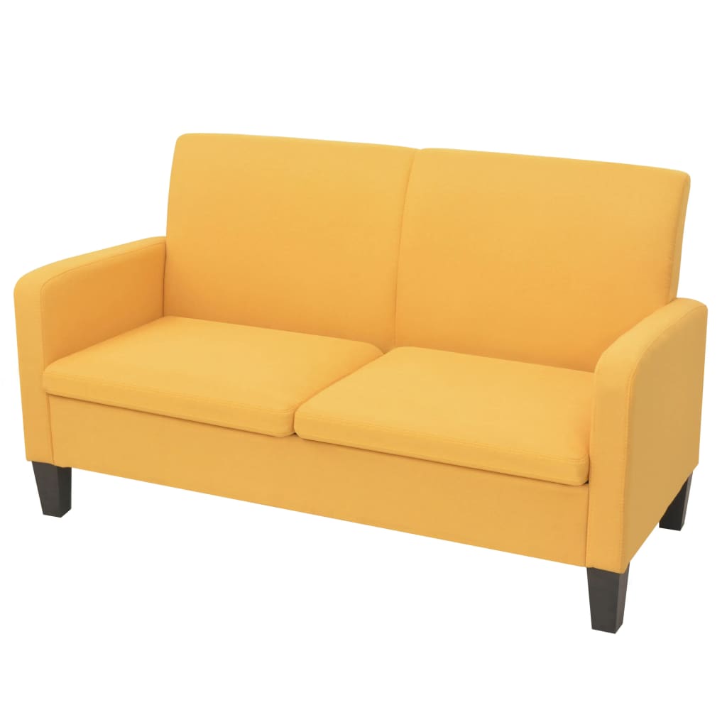 2-Personers Sofa 135 X 65 X 76 Cm - Gul / 2-sædet