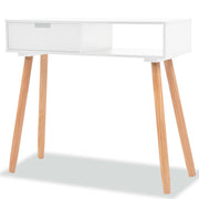 konsolbord massivt fyrretræ 80 x 30 x 72 cm hvid