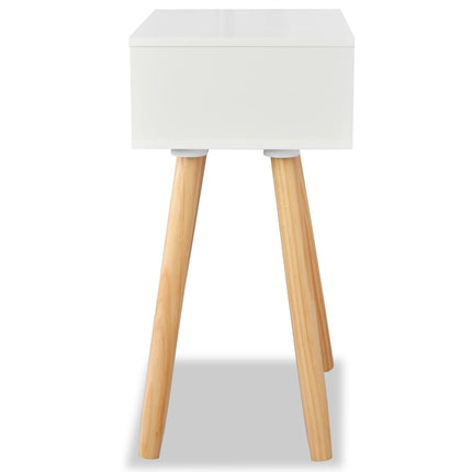 sengebord 2 stk. massivt fyretræ 40 x 30 x 61 cm hvid