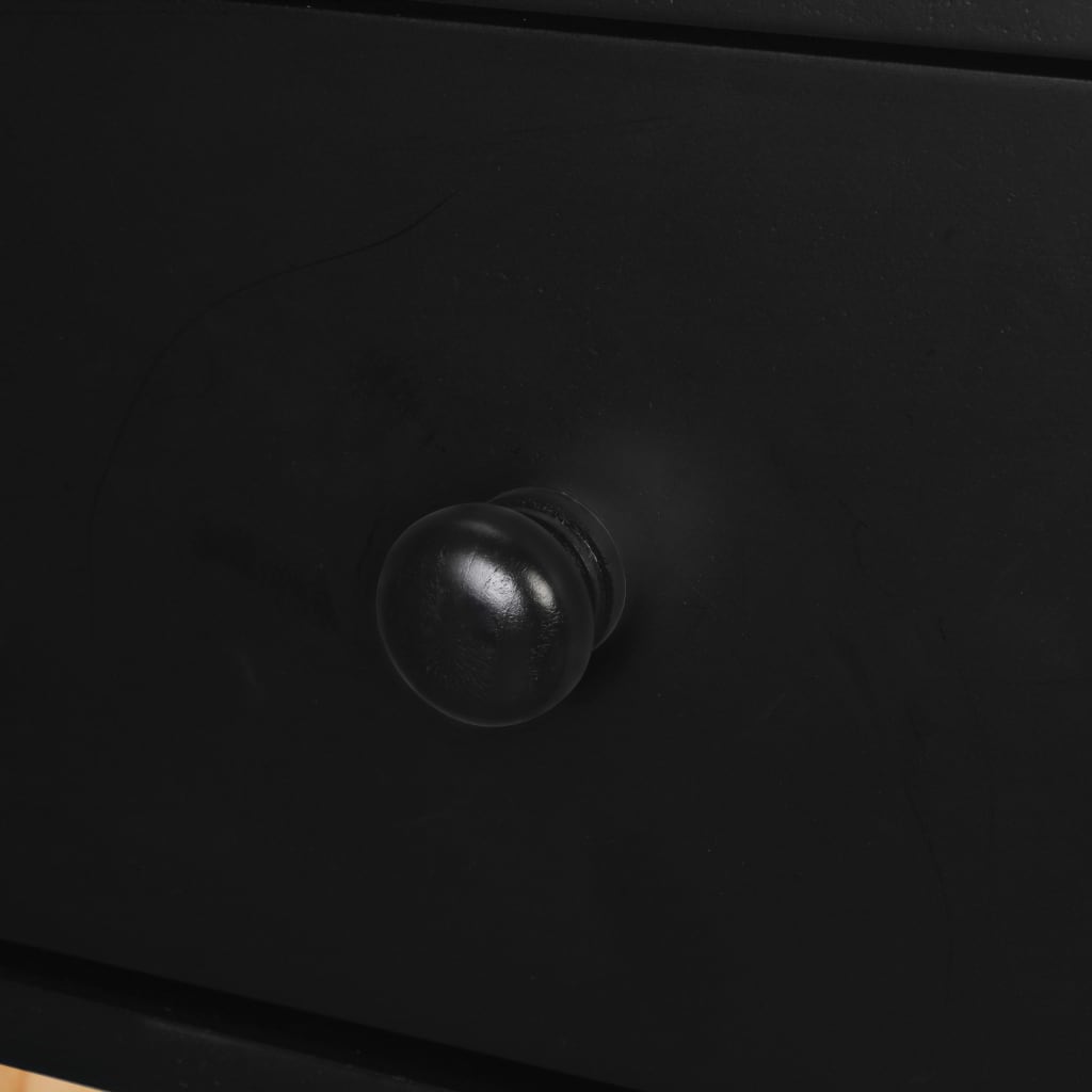 sengebord 2 stk. massivt fyrretræ 40 x 30 x 61 cm sort