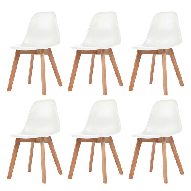 spisebordsstole 6 stk. plastik hvid