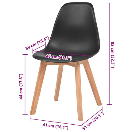 spisebordsstole 4 stk. plastik sort